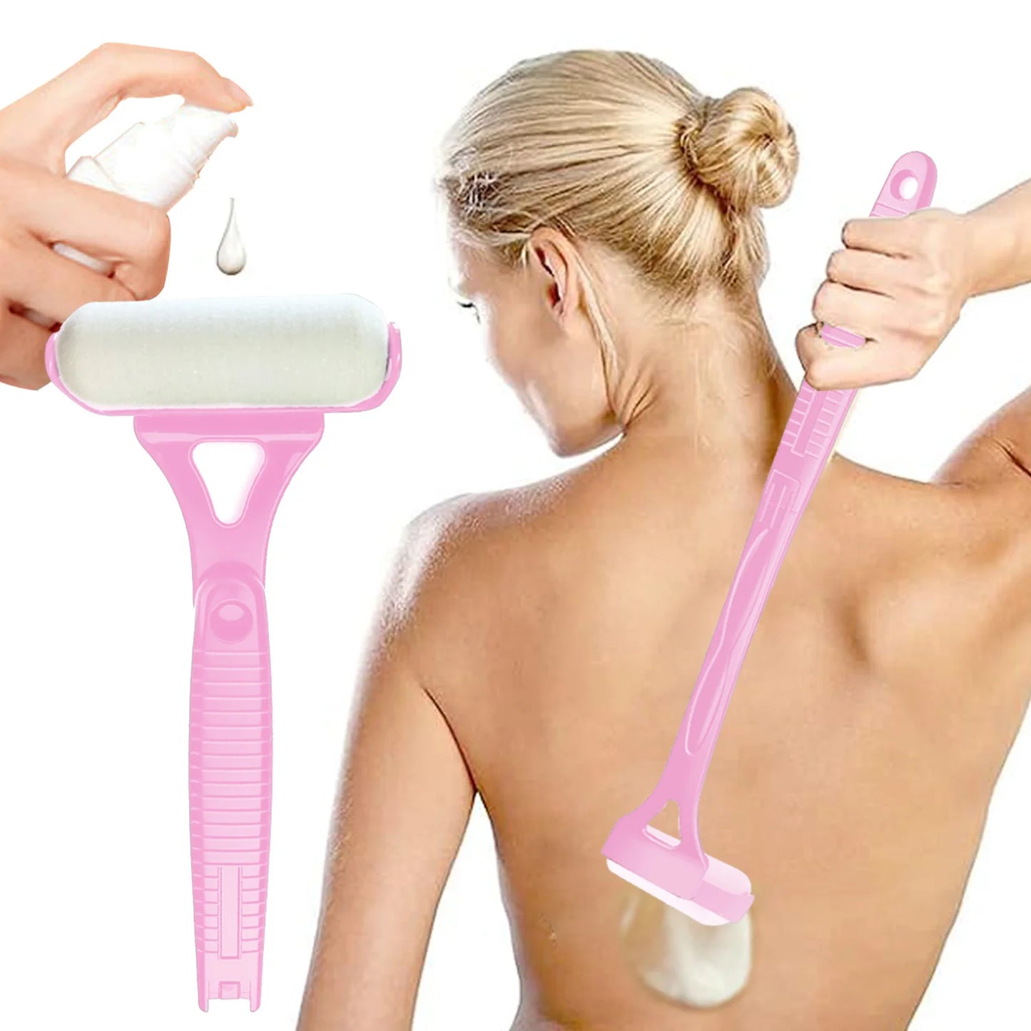 Aplicador de Loción y Protector Solar para Espalda – Mango Largo Plegable con 2 Cabezales