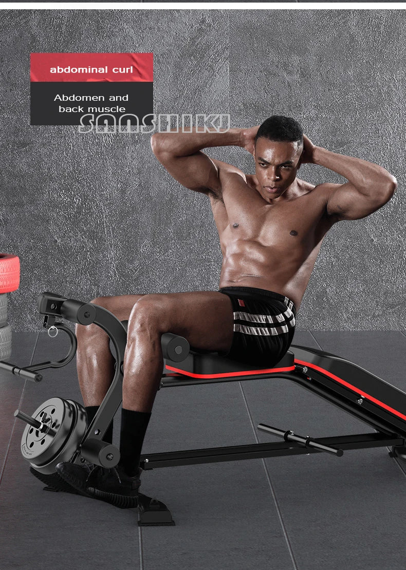 Banco Multifunción de Pesas y Fitness | Silla Romana, Curl de Bíceps, Abdominales | 300 kg