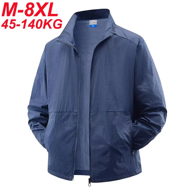 Chaqueta UV UPF50+ para Hombre Tallas Grandes – Cortavientos Ligero de Verano M-8XL