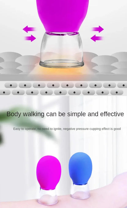 Taza de masaje con ventosas de silicona para el cuerpo, cara, cuello, masajeador de ojos, tanque de vacío, cuidado Facial corporal, herramienta de belleza antienvejecimiento