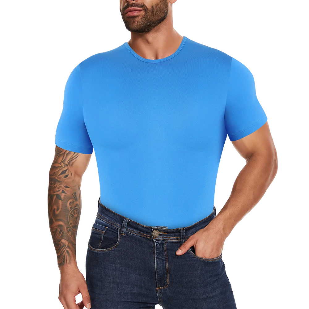 Body Moldeador de Manga Corta para Hombre – Control de Barriga y Entrenador de Cintura