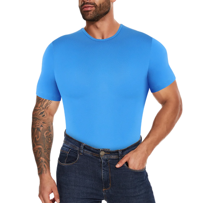 Body Moldeador de Manga Corta para Hombre – Control de Barriga y Entrenador de Cintura