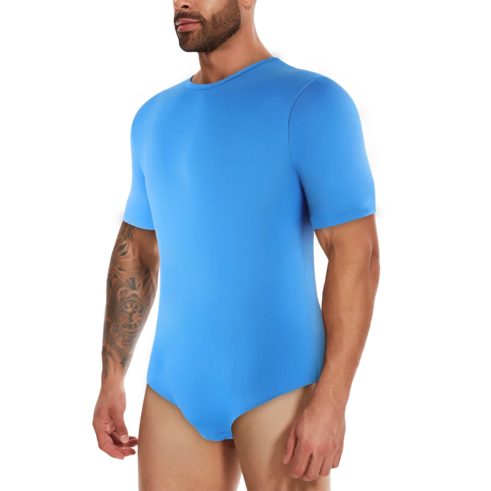 Body Moldeador de Manga Corta para Hombre – Control de Barriga y Entrenador de Cintura