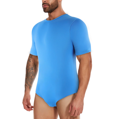 Body Moldeador de Manga Corta para Hombre – Control de Barriga y Entrenador de Cintura