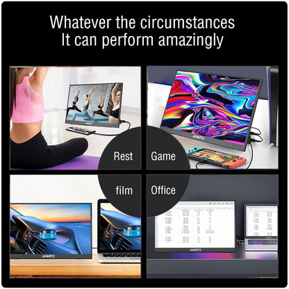 14-inch Portable Touch Monitor Optional Non-Touch 16:10 400cd/m2 Gaming Computer Expand Screen for XBox PS4/5 Switch Laptop