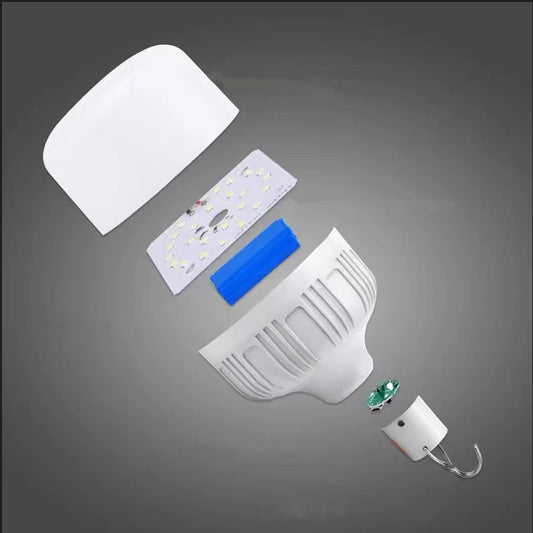 Bombilla LED Portátil Recargable USB con Gancho | 4 Modos, Alta Potencia para Camping y Exteriores