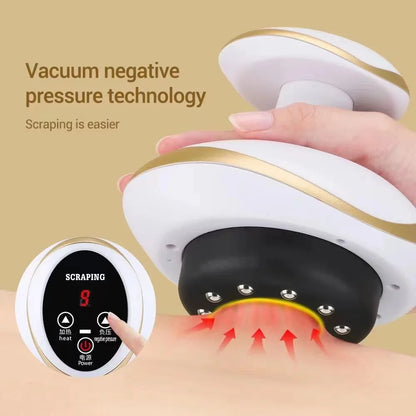 Masaje de raspado eléctrico, masajeador corporal con ventosas, latas de vacío, ventosa, calefacción corporal, espalda, cuello, brazo, masajeador Guasha