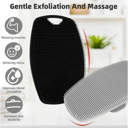 Cepillo de limpieza corporal de silicona suave para exfoliación, práctico, fácil de limpiar, cepillo de baño de silicona, 1 ud.