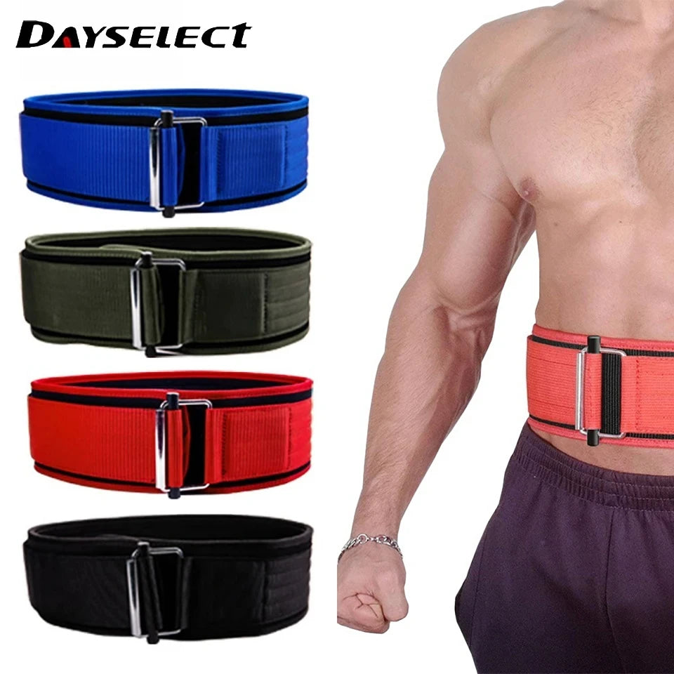 Cinturón de Levantamiento de Pesas con Hebilla Autoblocante – Nailon Ajustable, Soporte Lumbar | dayselect KD517