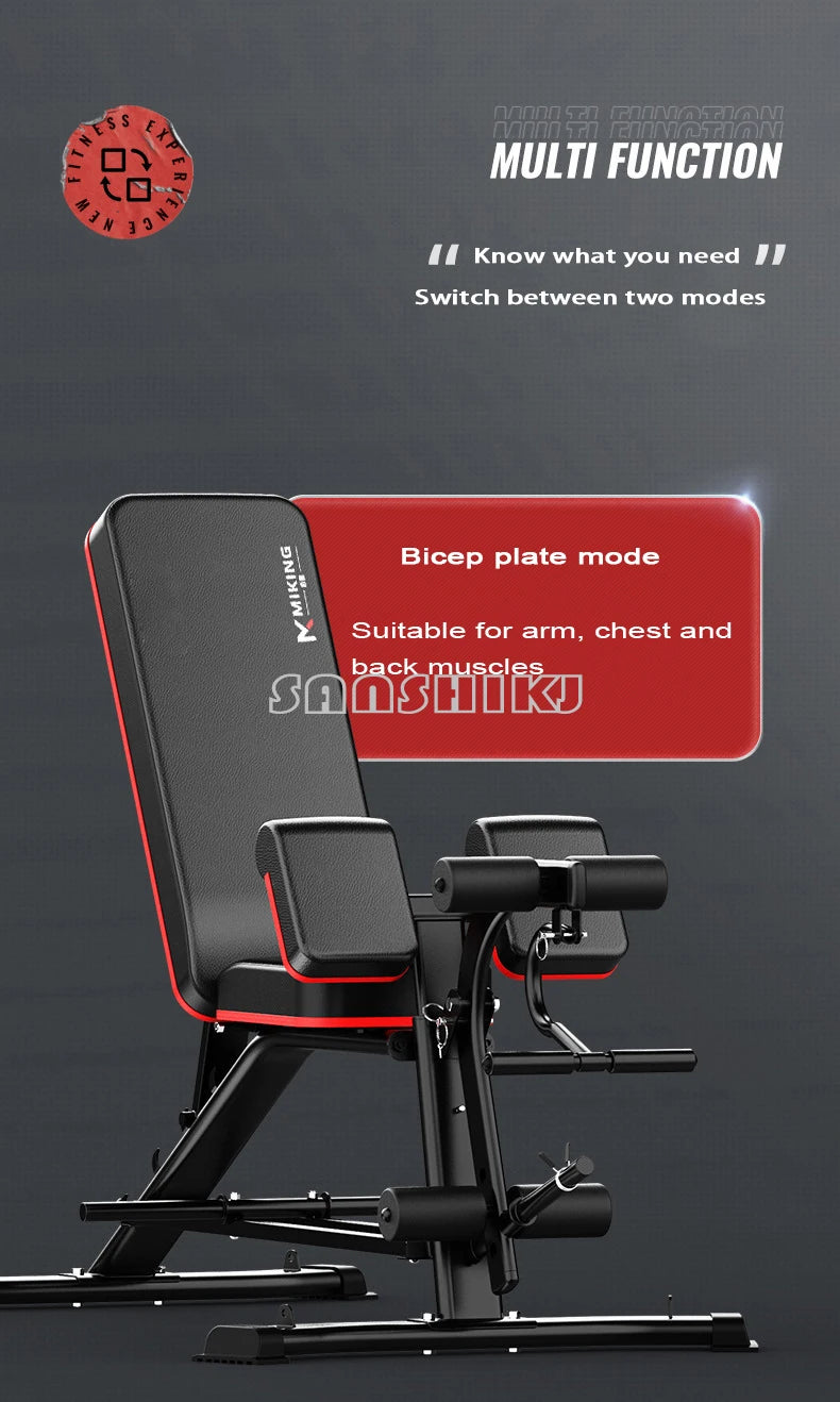 Banco Multifunción de Pesas y Fitness | Silla Romana, Curl de Bíceps, Abdominales | 300 kg