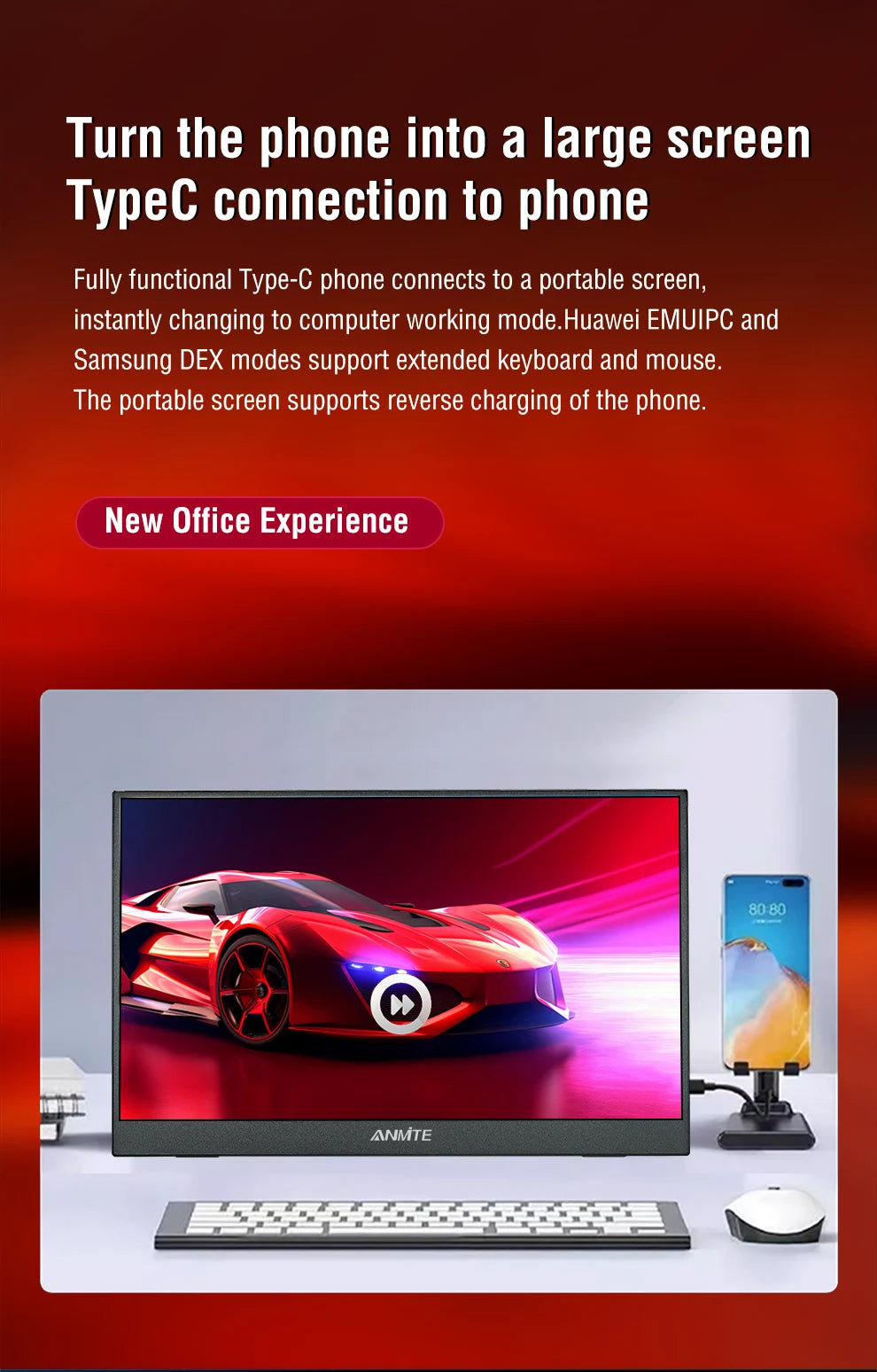 14-inch Portable Touch Monitor Optional Non-Touch 16:10 400cd/m2 Gaming Computer Expand Screen for XBox PS4/5 Switch Laptop