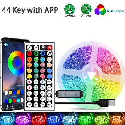 Tira de Luces LED RGB con Control por App – 1M a 40M, USB 5V, Multicolor para Habitación