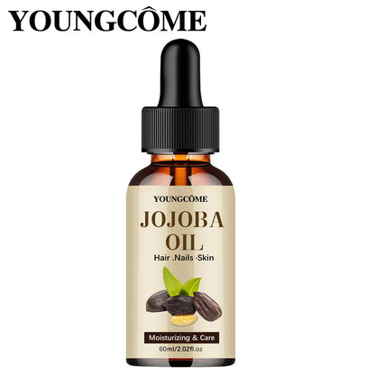 Aceite de jojoba orgánico, aceite hidratante puro para rostro, cabello, piel y uñas |   Relaxador de cabello con aceite portador sin hexano prensado en frío natural