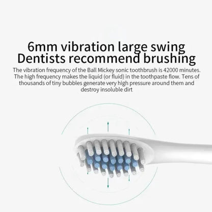 Cepillo de dientes eléctrico ultrasónico, modo de seis velocidades, pelo suave para el hogar, carga USB, limpiador de dientes impermeable para adultos, juego automático para parejas
