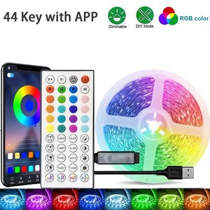 Tira de Luces LED RGB con Control por App – 1M a 40M, USB 5V, Multicolor para Habitación