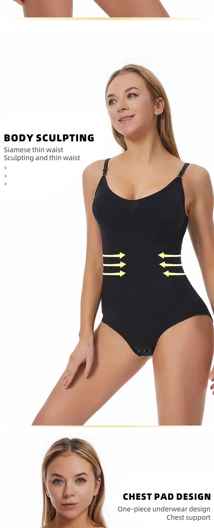 Body Moldeador Sexy Mujer – Sin Costuras, Levanta Glúteos, Cuerpo Completo con Entrepierna Abierta
