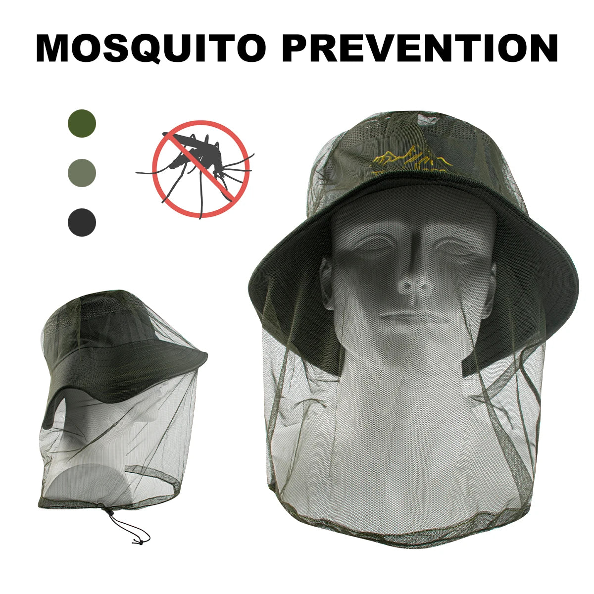 1 unidad de malla Ultra grande y larga con agujeros Extra finos, mosquitera suave y duradera, mosquitera Premium, Protector facial para cabeza de insecto, gorra para acampar