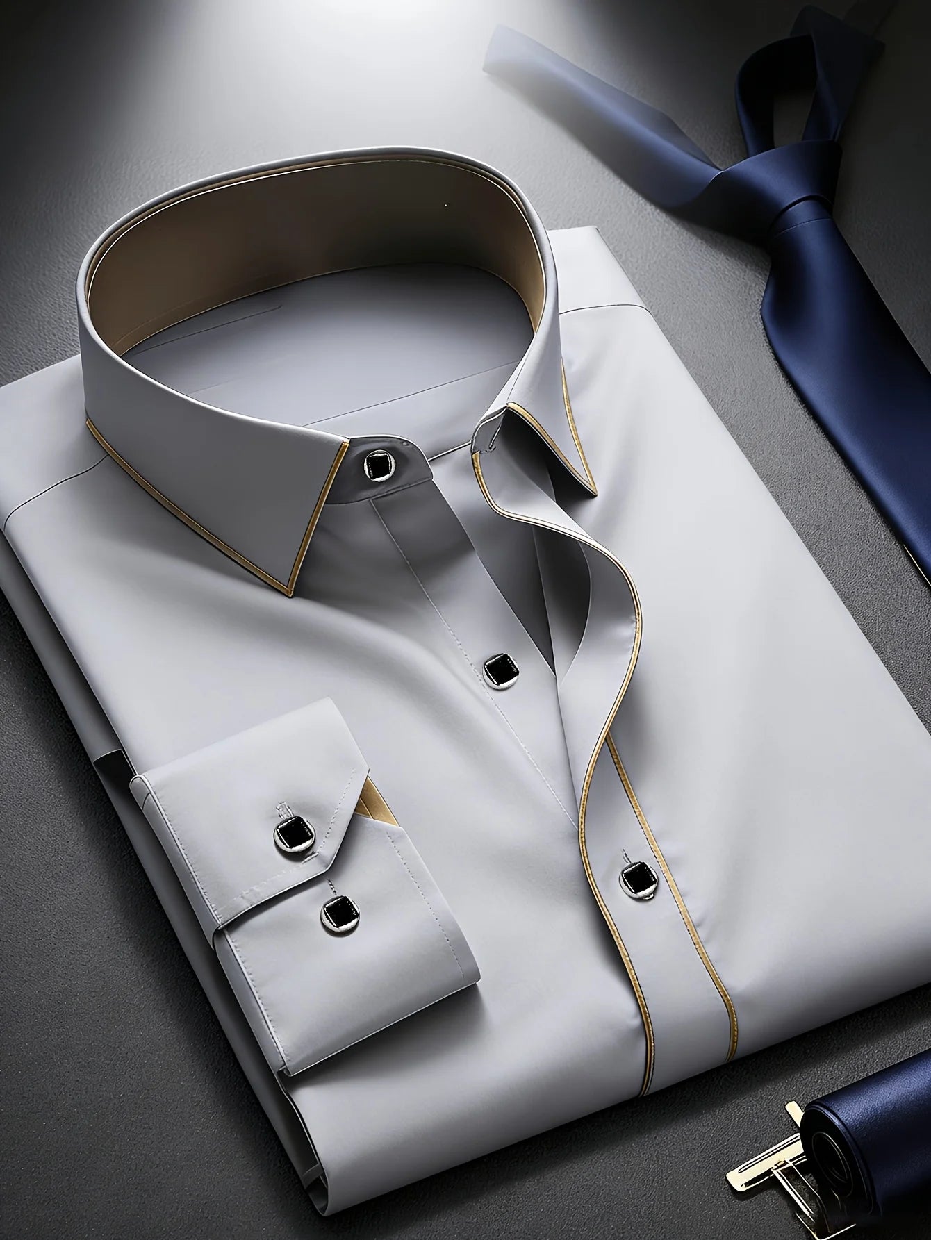 2025 nueva camisa de retazos para hombre, moda de lujo, manga larga, inteligente, informal, esmoquin para las cuatro estaciones, camisas microelásticas para hombre