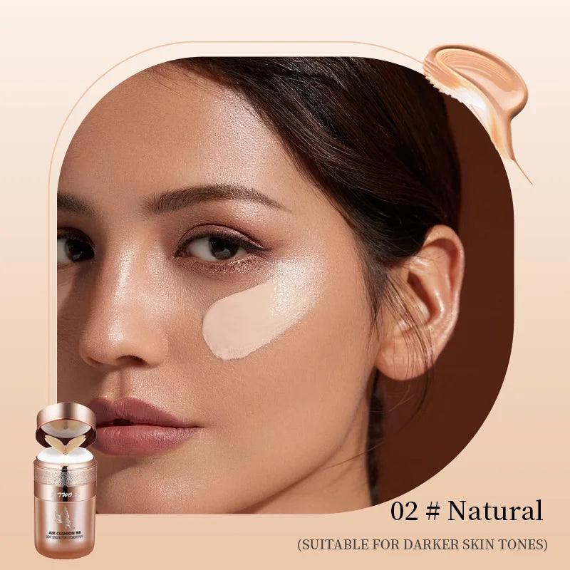 BB Cream Air Cushion, Moisturizing Foundation, Concealer, Whitening, Oil Control, Waterproof, Butterfly Powder Puff, Makeup Cosmetics