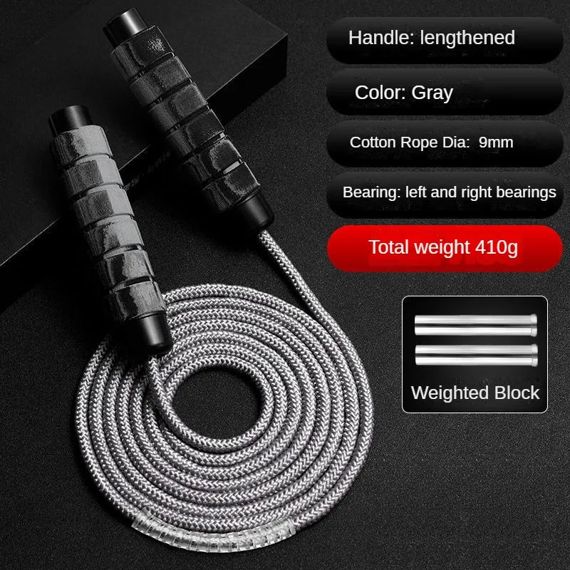 Cuerda para saltar, Crossfit, boxeo, cuerda para saltar pesada, asas de agarre de espuma para entrenamiento físico, entrenamiento de fuerza de resistencia