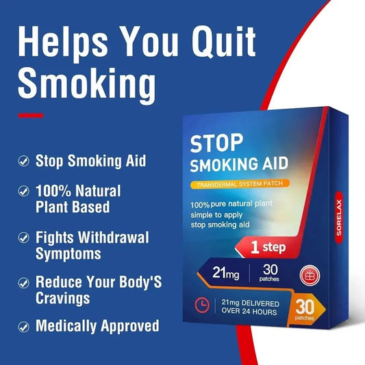 Transdermal patches for quitting smoking 21mg stop smoking patches, easy and effective smoking cessation aid 30 patches One month supply