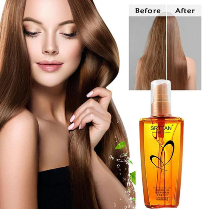 Suero para el cabello con aceite de argán marroquí, niebla de aceite ligera para el cabello para puntas abiertas, cabello rizado y malabarros, reparación de aceite para el cabello, brillo brillante