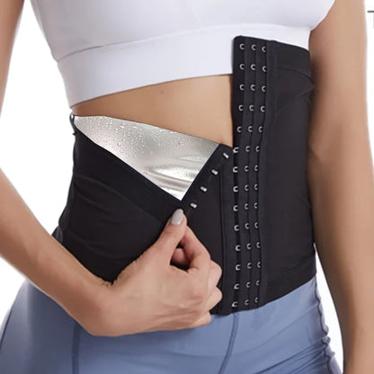 Women's Tummy Reducer, Sauna Suits for Workout, Sweat Band, Belt, Waist Trainer, Slimming Corsets for Fat and Tummy Burning