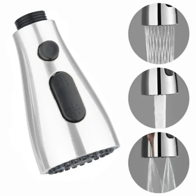 Boquilla rociadora para grifo extraíble de cocina, conexión de 1/2 ", 3 modos, ABS, ahorro de agua, lavabo de baño, cabezal rociador de ducha