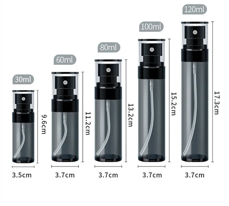 Botella pulverizadora esterilizada con Alcohol, dispensador de tóner para cosméticos, botella vacía con pulverizador en movimiento, portátil, para viaje, 30/60/80/100/120ml