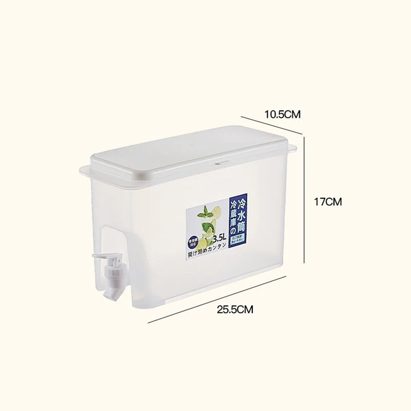 3.5L Water Dispenser with Spigot, Cold Juice Lemonade Beverage Bucket, Liquid Storage Tank, Refrigerator Organizers for Outdoor