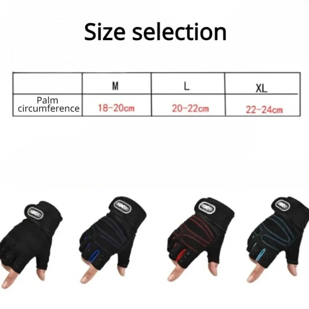 Guantes de Gimnasio Unisex con Soporte de Muñeca – Medio Dedo para Pesas, Ciclismo y Culturismo