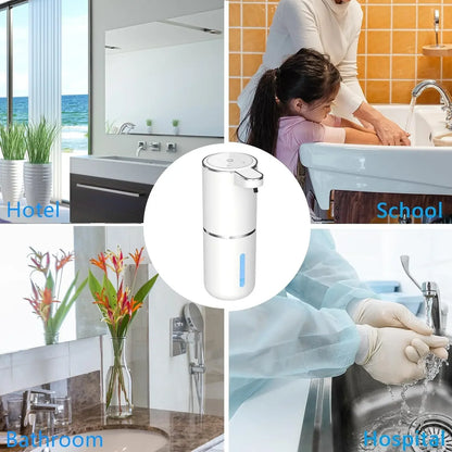 Dispensador automático de jabón líquido/Foma, dispensador eléctrico sin contacto, recargable por USB con sensor infrarrojo para baño, cocina