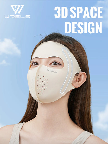 WRELS UV Protection Mask Ice Silk Sun Protection Mask Lightweight Breathable Cyclist Face Mask Anti-UV 400 Face Mask for Men and Women