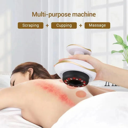 Masaje de raspado eléctrico, masajeador corporal con ventosas, latas de vacío, ventosa, calefacción corporal, espalda, cuello, brazo, masajeador Guasha
