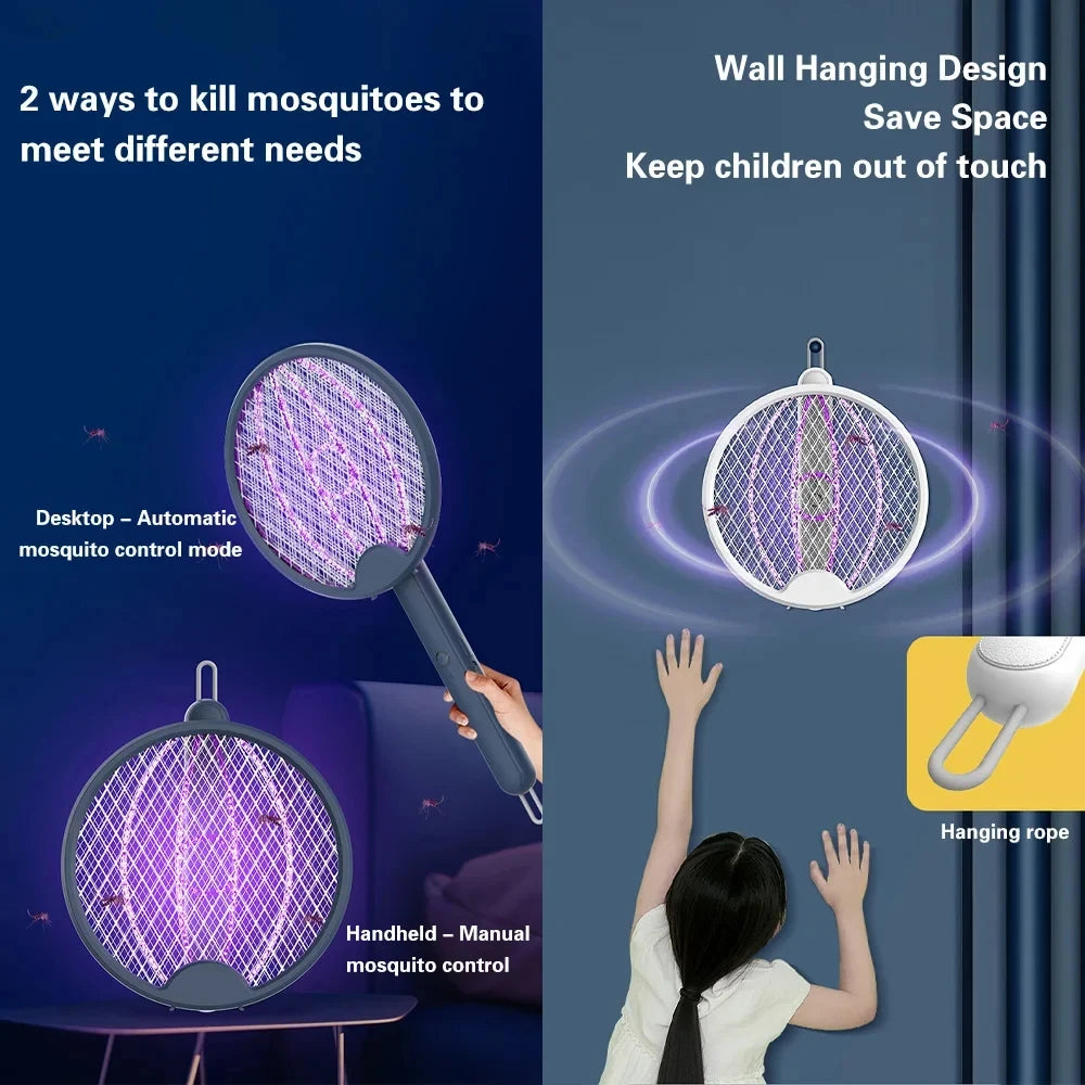 Matamoscas Eléctrico Plegable 4 en 1 con Trampa UV