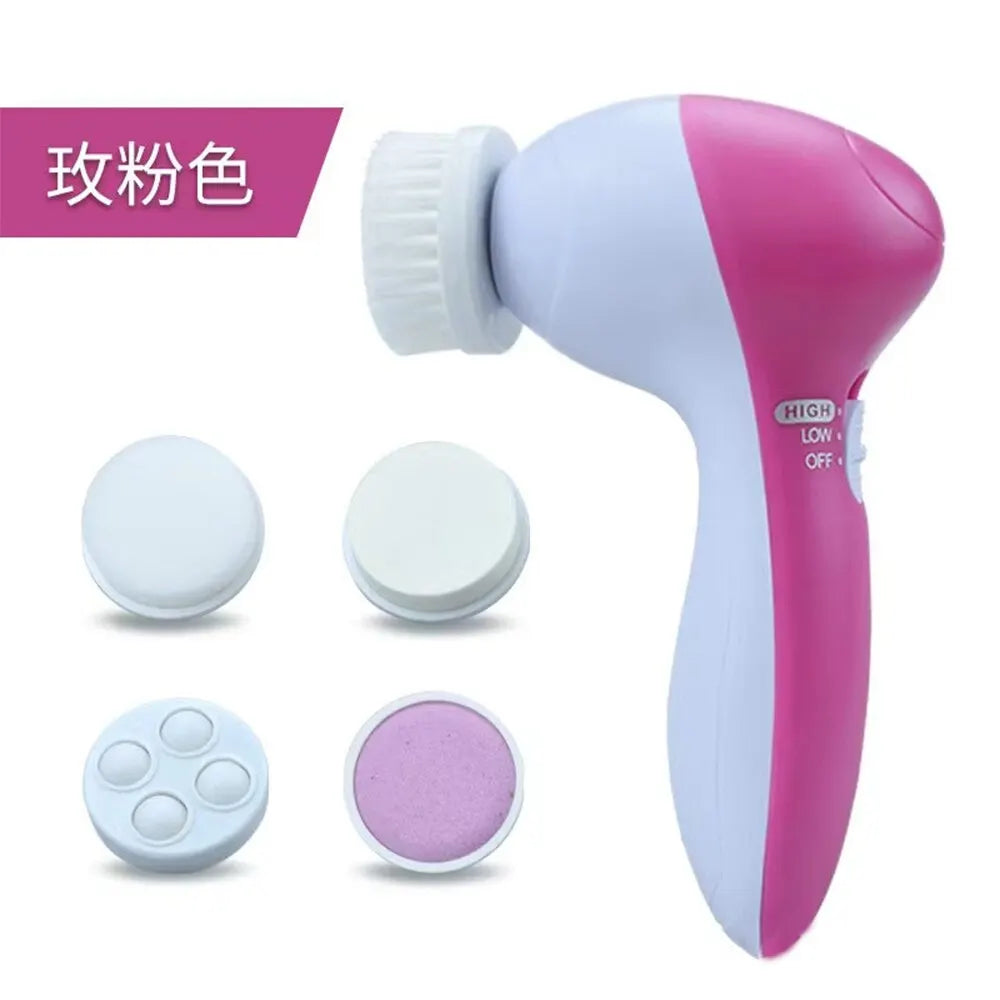 5-in-1 Electric Facial Cleanser, Facial Cleansing Brush, Washing Machine, Spa, Skincare, Massager, Blackheads, Facial Cleansing Tools