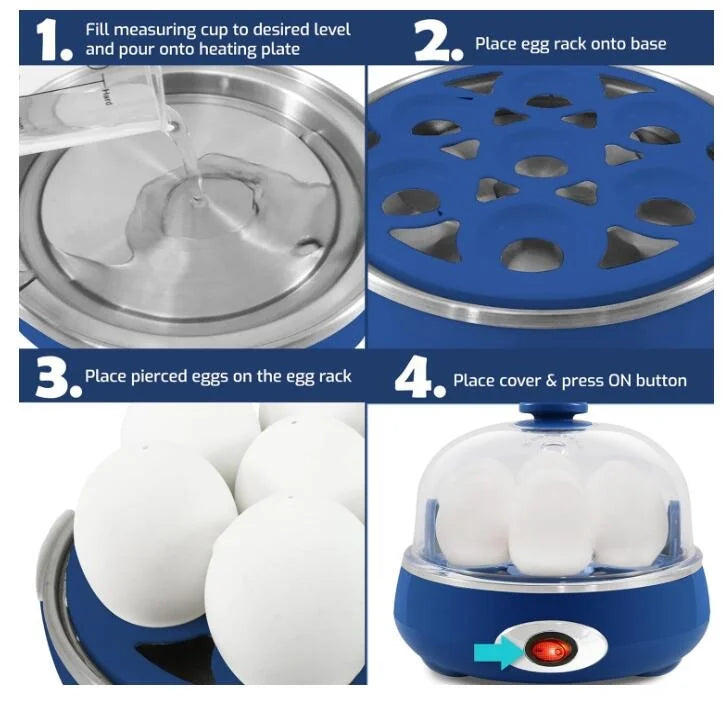 Cocedor de Huevos Eléctrico para 7 Huevos | Automático y Portátil