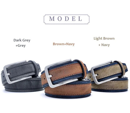 Cinturón de Moda para Hombre – Estilo Casual Lujoso, 3 Colores, Tallas 110-130 cm