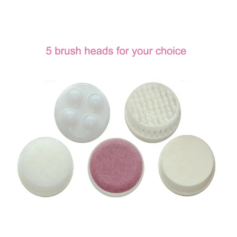 5-in-1 Electric Facial Cleanser, Facial Cleansing Brush, Washing Machine, Spa, Skincare, Massager, Blackheads, Facial Cleansing Tools