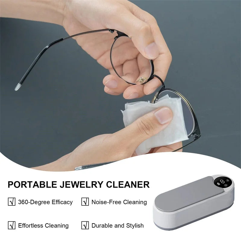 Portable Household Cleaning Machine, 450ml Ultrasonic Cleaner, Jewelry Cleaning Machine for Rings, Glasses, Makeup Brushes