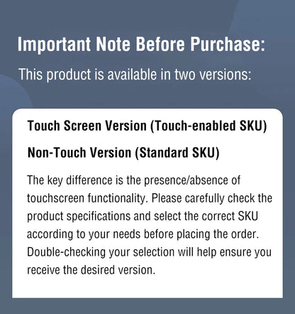 14-inch Portable Touch Monitor Optional Non-Touch 16:10 400cd/m2 Gaming Computer Expand Screen for XBox PS4/5 Switch Laptop