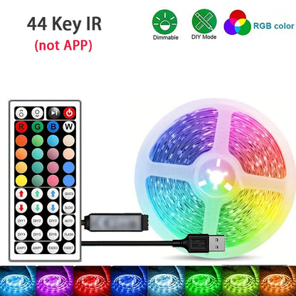 Tira de Luces LED RGB con Control por App – 1M a 40M, USB 5V, Multicolor para Habitación