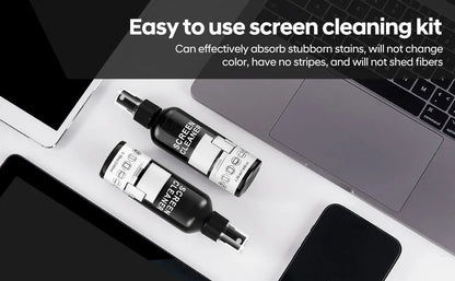 Kit de Limpieza de Pantallas - Spray Limpiador de Vidrio y Paño de Microfibra, Apto para una Variedad de Vidrios, Lentes de Cámara