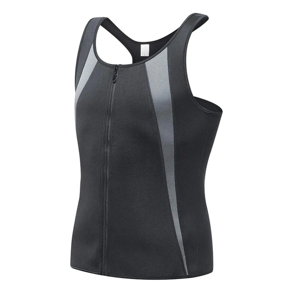 Men's Abdomen Reducer, Body Shaper, Sweat Promoter, Sauna Vest, Waist Trainer for Fitness, Tummy Slimming Shapewear, Fat Burner Tank Top