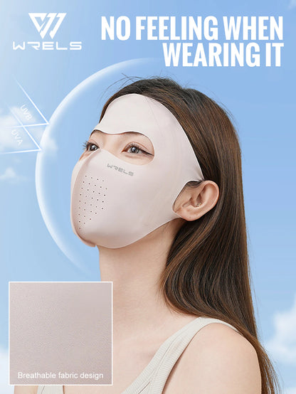 WRELS UV Protection Mask Ice Silk Sun Protection Mask Lightweight Breathable Cyclist Face Mask Anti-UV 400 Face Mask for Men and Women