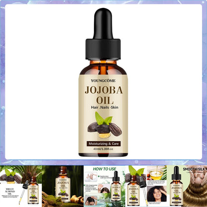 Aceite de jojoba orgánico, aceite hidratante puro para rostro, cabello, piel y uñas |   Relaxador de cabello con aceite portador sin hexano prensado en frío natural