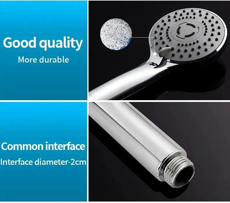 Pressurized Handheld Shower Head Set for Bathroom, Shower Nozzle, Large Water Outlet, 5 Modes, Universal Fit, Water Saving