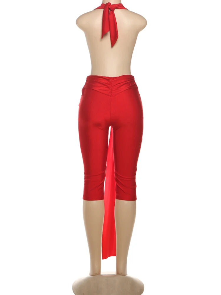 Strange Cat Patchwork Halter Romper Women Sleeveless Ribbon Elastic Backless Workout Activewear Midnight Activity Skinny Jumpsuits
