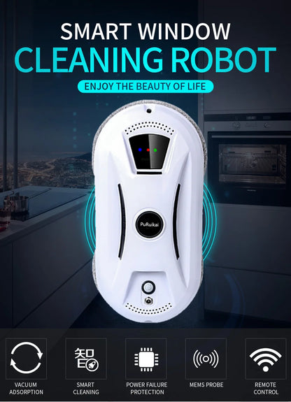 Robot aspirador ultrafino para limpieza de ventanas, robot limpiacristales eléctrico con control remoto para el hogar