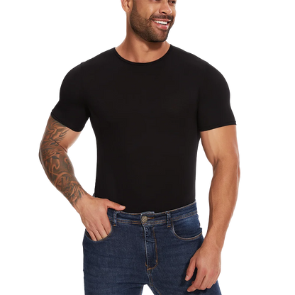 Body Moldeador de Manga Corta para Hombre – Control de Barriga y Entrenador de Cintura